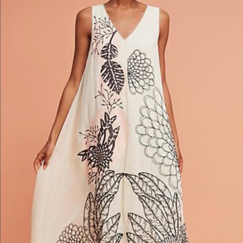 Anthropologie embroidered dress